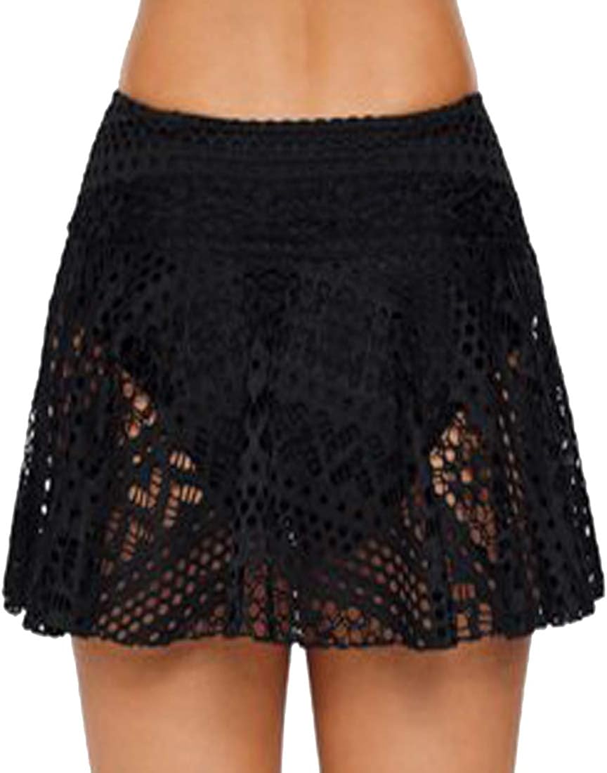 OLIPHEE Womens Swim ALine Skirted Bikini Bottom with Attached Brief