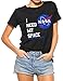 Nlife Women Fashion I Need My Space Shirt NASA Shirt Women NASA T Shirt Short Sleeve Tee Black