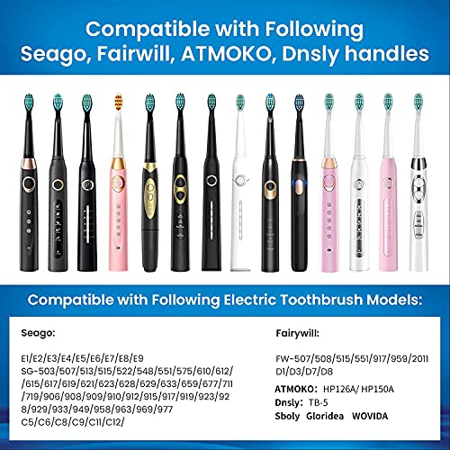 Toothbrush Replacement Heads Compatible With Fairywill Fw 507 508 551 917 959 Atmoko Gloridea Sboly Wovida Yunchi Y1 Sonic Electric Toothbrushes 5 Pack Black Pricepulse