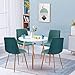 VECELO Side Chairs Fabric Cushion Seat Back Sturdy Metal Legs for Dining/Living Room, Set of 4, Green