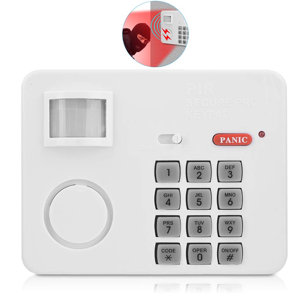 Mavis Laven Wireless Security Keypad Alarm System, PIR Motion Sensor Alarm Password Keypad Remote Infrared Detectors with Panic Button for Home Window Door Security