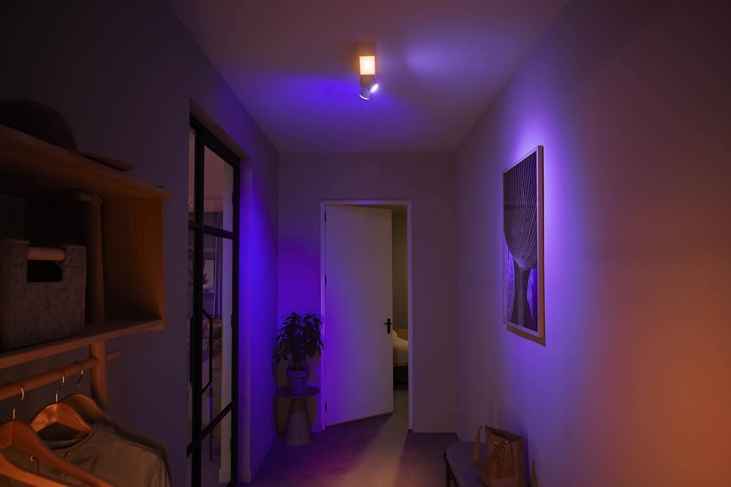Philips Hue White & Color Ambiance Centris 2er Spot, dimmbar, 16 Mio. Farben, steuerbar via App, kompatibel mit Amazon Alexa, weiß, neue Generation 5