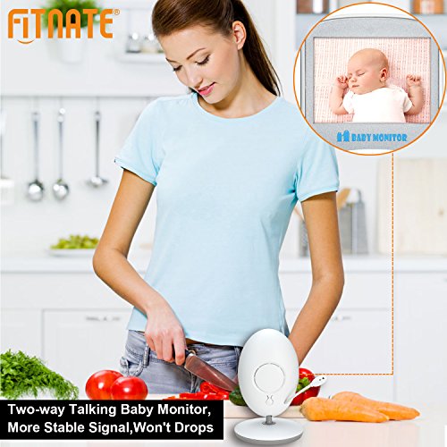FITNATE Video Baby Monitor with 3.4inch LCD Display Wireless Digital Camera Night Vision Temperature Monitoring 2 Way Talkback System, Built-in 8 Remote Lullabies Long Range and High Capacity Battery - Thumbnail 7