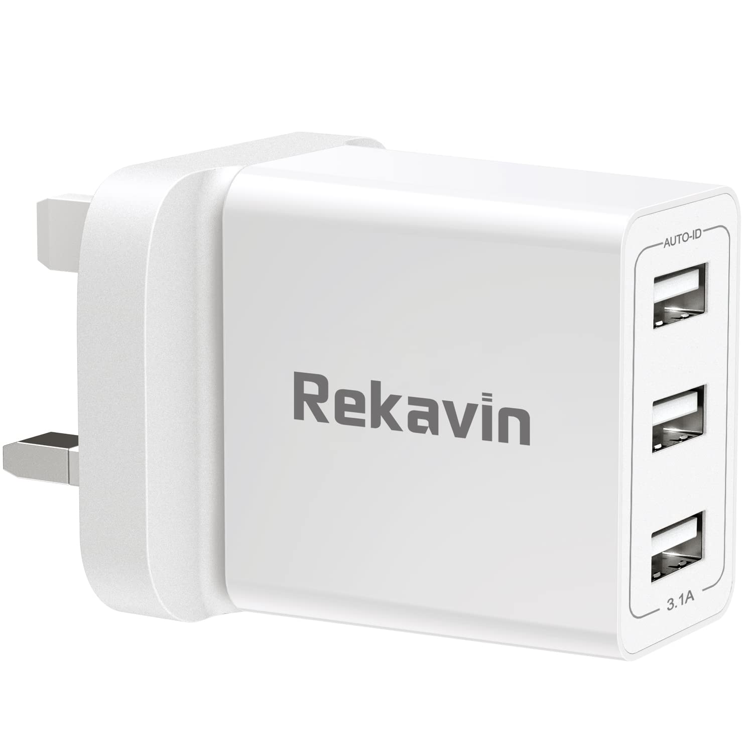 USB Plug,Multi USB Plug Adaptor UK 5V/3A for iPhone Charger Head,Multiple Port Dual Charging Adapter UK Triple Way 3 Pin Double Main Charge for iPhone 16 15 14 13 12 11 X XR XS 8 7 6 6S 5 5S SE,iPad