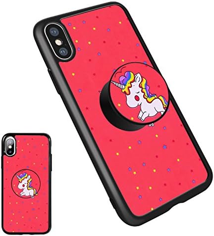 iPhone X Unicorn Case,iPhone 10 Case Soft TPU Bumper Silicone with Pop Mount Kickstand and Grip Fashion Protective Shockproof Anti-Scratch Cover Cases for iPhone X (5.8 Inch)(Unicorn11)
