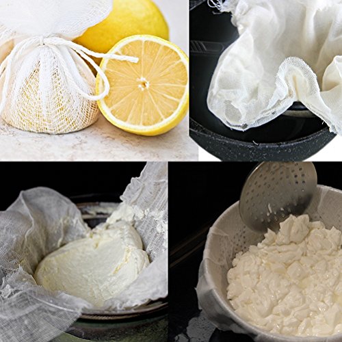 100% Unbleached Cheesecloth Ultra-Fine Grade 50 Butter Muslin Perfect for Cooking, Nut milk Filter, Cheese Making, Broth Strainer, Muslin Bag 5 Sq Yards/45 SQ Feet