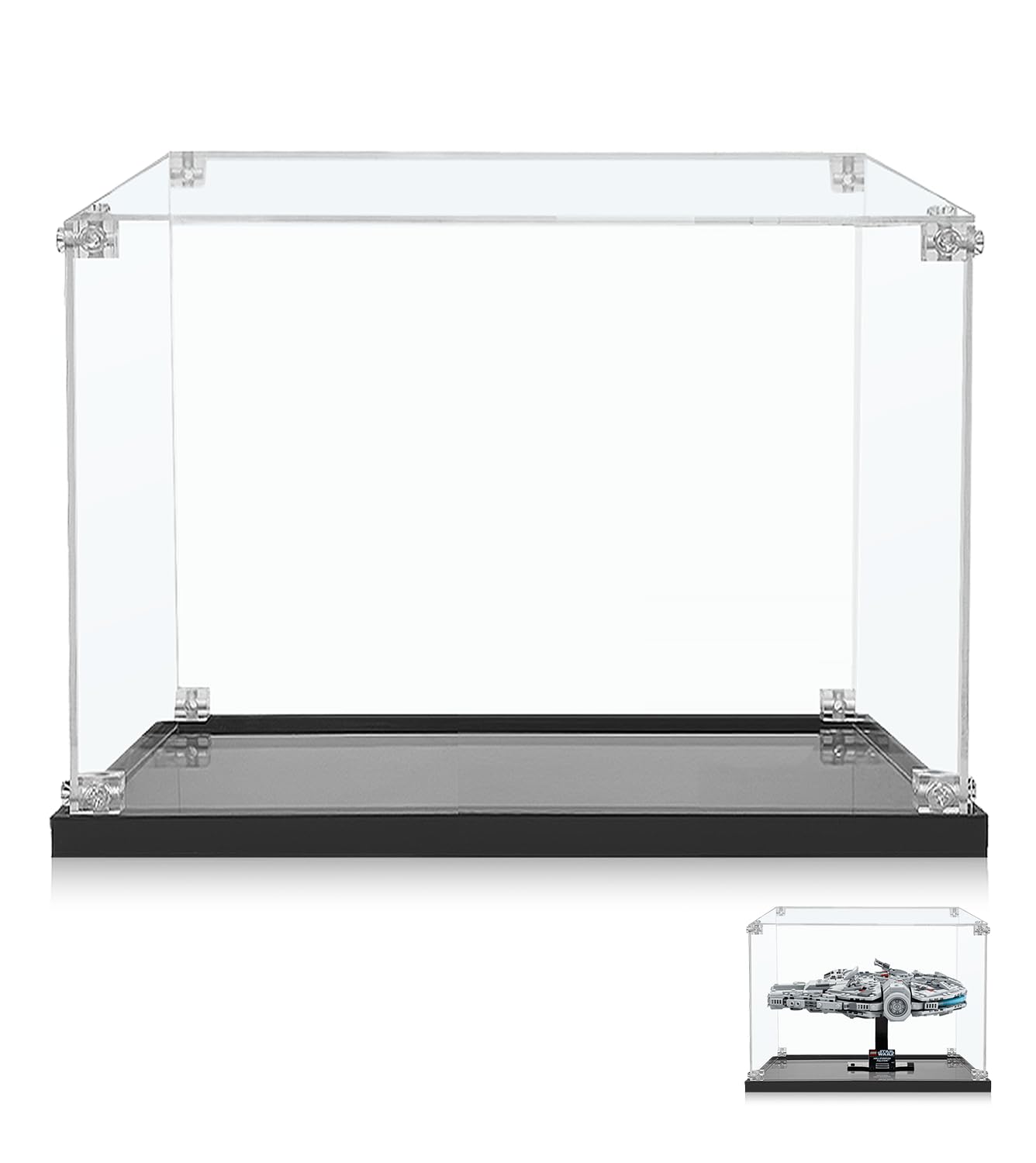 icuanuty Acrylic Display Case for Lego Millennium Falcon 75375, Dust-Proof Storage and Organisation, Display Case for Lego Display Case, Size: 31 x 20 x 21 cm (Display Case Only)