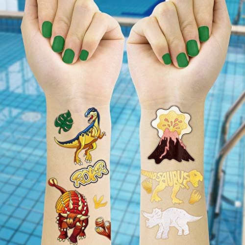 Amazon Com Tmcce Dinosaur Temporary Tattoos For Kids Dinosaur Tattoos For Dinosaur Birthday Party Supplies Favors Toys Games