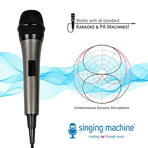 Singing Machine SMM205 Unidirectional Dynamic Karaoke Microphone with