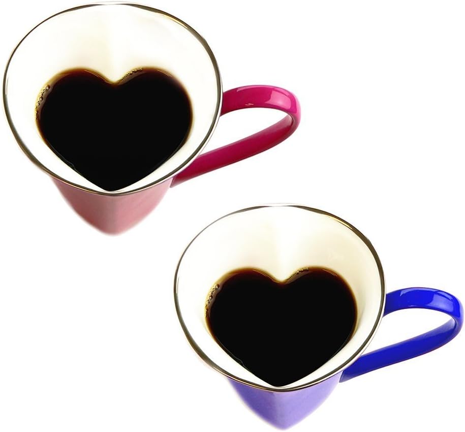 Wagokoroya bone china Deep Pink /Navy Blue Mug. Romantic Valentine's Day Gifts for Couples,Cute Valentines. Gifts for Him or Her,Romantic Anniversary Gifts