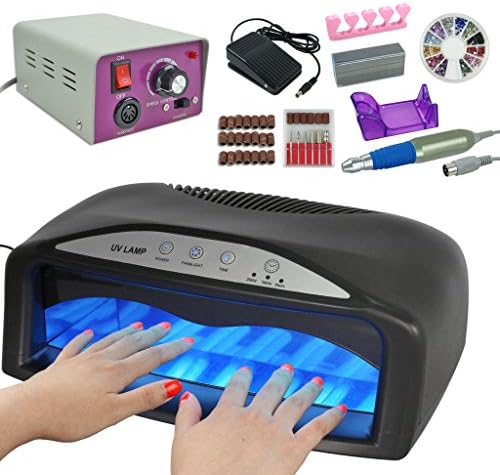 ZENY Manicure Set 54W UV Nail Dryer Machine Gel Light Lamp & Electric Drill File Manicure Tool Kit (Black)