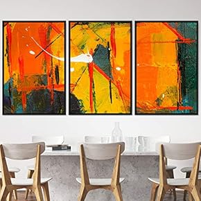signwin 3 Piece Framed Canvas Wall Art Abstract...