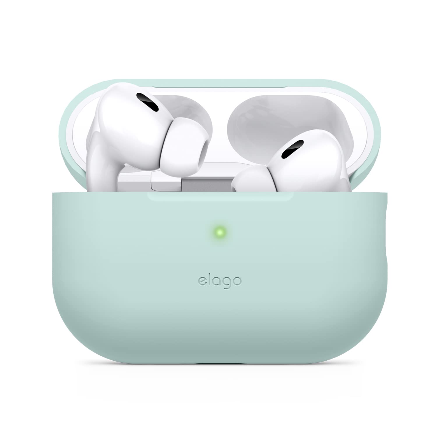 elago Silicone Case Compatible with Apple AirPods Pro 2nd Generation Case Protective Case, Front LED Visible, Supports Wireless Charging (Mint)