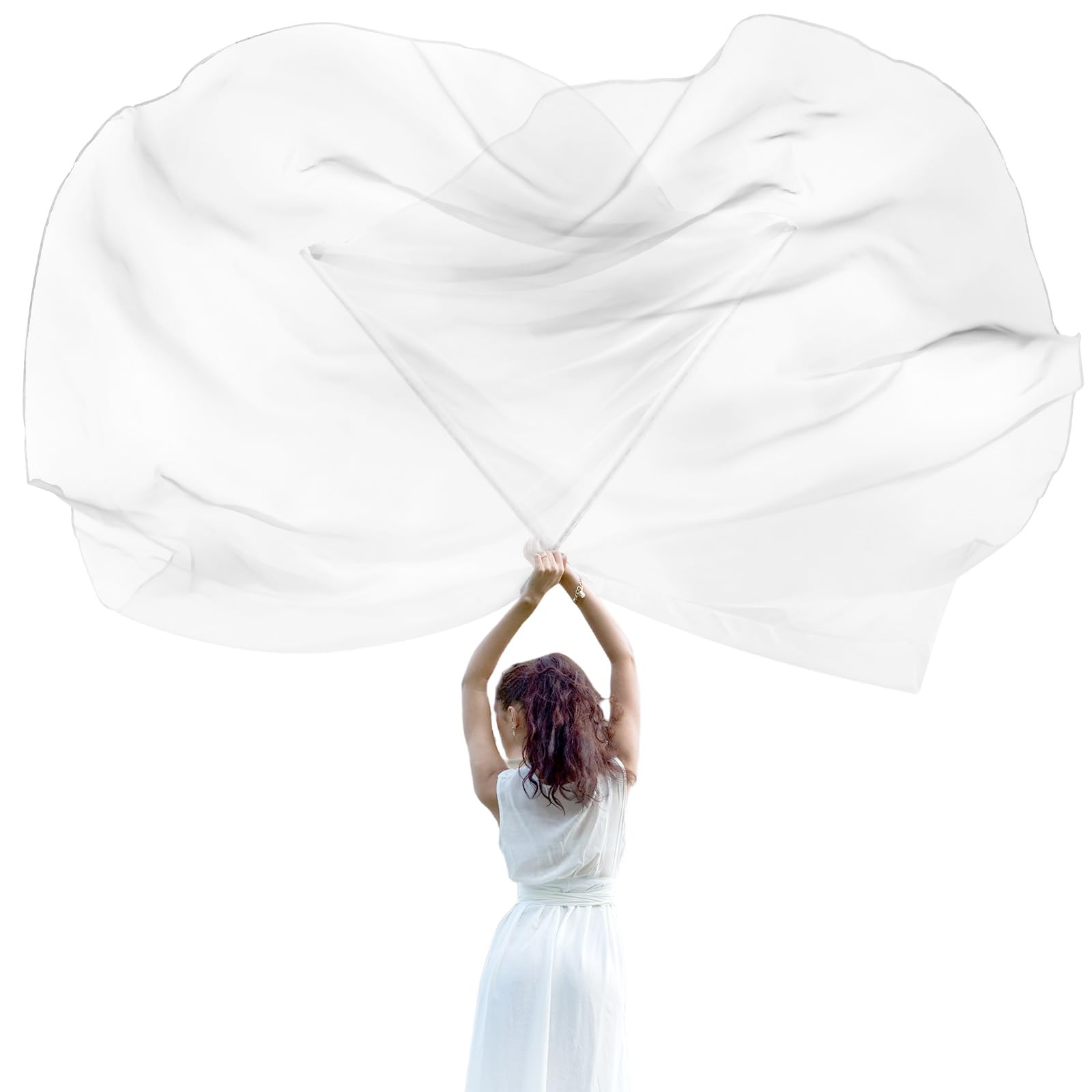 Photo 1 of Jetec 2 Set 55" Praise Worship Flags for Dance Church with Scalable Rod Semicircle Worship Angel Wing Flag Banner for Outdoor Stage Practice Performance Religious Activities(White)