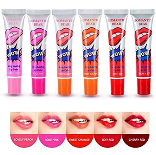 Yonger 6 Colors 15ml Waterproof Tattoo Magic Color Peel Off Mask Tint Long Lasting Lip Gloss