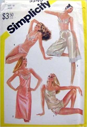 Simplicity 5549 Lingerie Sewing Pattern Bias Slip Camisole Bra Panties Bikini And Coulottes Slip Misses Size 12 34 Simplicity Co Amazon Com Books