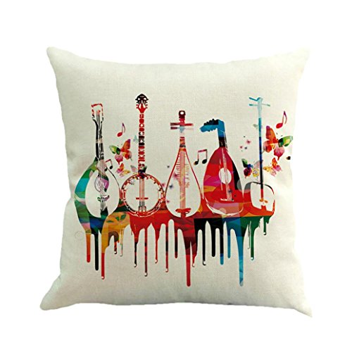 Woaills Home Goods - Sham Square 18" Throw Pillow Case - Geometry Painting Instrument Design Linen Cushion Cover Sofa Home Decor With Hidden Zipper (B) - Thumbnail 2