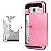 Galaxy Core Prime Case, EC Galaxy Prevail LTE Case, Hybrid Dual Layer Shockproof Bumper Wallet Case Cover with Card Holder for Samsung Galaxy Core Prime/Prevail LTE G360 (Hot Pink)