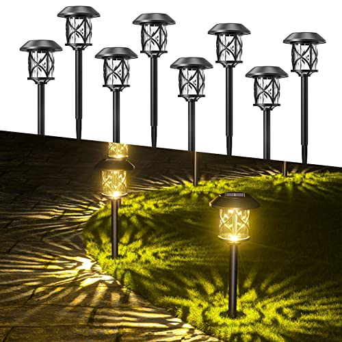 Quntis 8 Packs Outdoor Solar Lights, Waterproof IP65 Solar Garden Lights, Automatic Solar Lamp, Warm White Solar Light for Garden, Pathway, Patio, Walkway, Lawn Home
