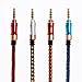 SMALLElectric 3.5mm 4-Pack Nylon Braided Auxiliary Audio Cable (5ft / 1.5m) Tangle-Free AUX Cable for Headphones, iPods, iPhones, iPads, Home / Car Stereos and More (multicolor)