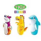 3D Bop Bag Blow Up Inflatable Tiger, Dinosaur & Dolphin. Gift Set, All 3 Designs.