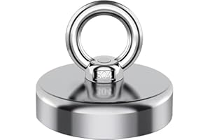 BEOLEE.DAN Fishing Magnet,130 lb Pull Strong Magnets Heavy Duty Big Rare Earth Magnet,1.65” Large Magnet for Remover,Super Neodymium High Power Magnet with Handle for Tag,Lifting and Pick up