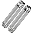 Fitvell 304 Stainless Steel Nipple Pipe Fitting 1" NPT X 1" NPT Male Thread Cast Pipe Fittings 4" 100mm Length (pack of 2)