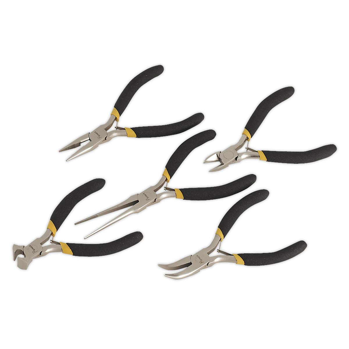 Sealey Ak937 Mini Pliers Set 5Pc Ni-Fe Finish