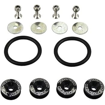 JDMSPEED Black Universal CNC Billet Bumper Trunk Quick Release Fastener Kit