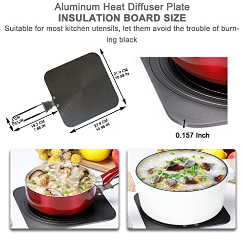 Heat Diffuser For Gas Stovetop, 11 Inch With Handle Square Aluminum Heat Diffuser Plate