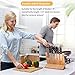 BAYKA Knife Block Magnetic Knife Holder with Powerful Magnet, 100% Pure Bamboo Large Capacity Knife Organizer Block, Double Side Strongly Magnetic Kitchen Utensil Display Stand
