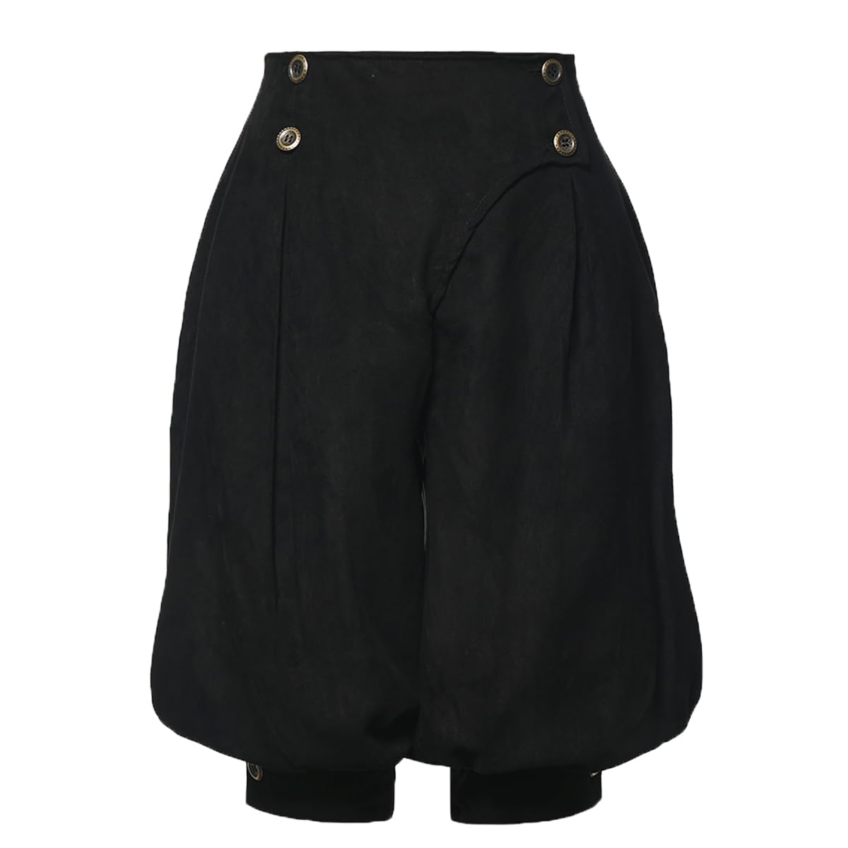 GRACEART Women's Renaissance Pants Men's Medieval Vintage Knickers Pirate Trousers High Waist Bloomer Shorts Black