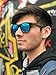 SAVAGE original bamboo wayfarer polarized sunglasses - handmade! (Black Engraved Frame, Blue Mirror Lens)