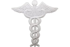 ROCKAPATCH Caduceus Doctor Nurse EMT Paramedic Medical Symbol Embroidered Iron On Patch