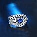 Valentine's Day 925 Sterling Silver Heart Rings Sapphire Princess Stacking Ring Set