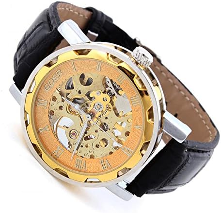 EnterSandman fashion Men'S Mechanical Hot Watches Goer Skeleton Luxury Quartz Business Watches Leather Strap Watch New Arrival 2015