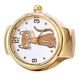 Academyus Fashion Lovely Cute Cat Flower Quartz Finger Women's Ring Watch - 5