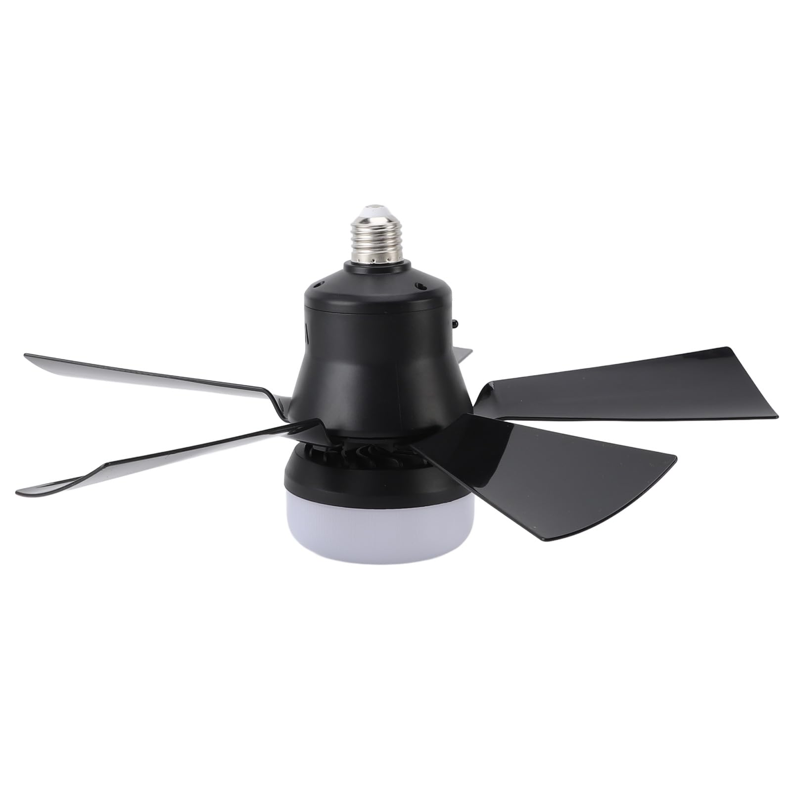 Socket Fan Light, 15.7 Inch, Dimmable, 3 Color Temperature, 3 Wind Speed, with Remote, 1H 2H 4H Timer, Screw in Ceiling Fan for Bedroom Kitchen, 85-265V, Black