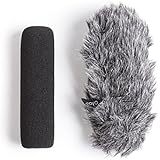 Movo WS-G7 Foam &amp; Furry Indoor/Outdoor Microphone Windscreen Combo Pack - Custom Fit for Rode VideoMic Go