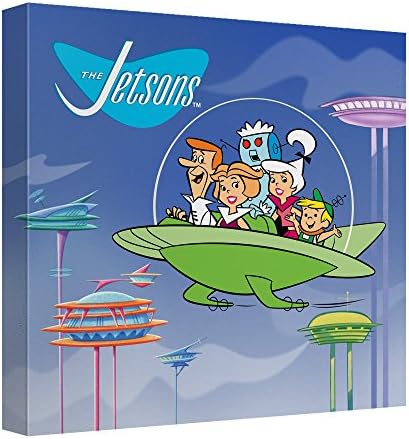 Family Flying Car -- The Jetsons -- Stretched Canvas Framed Artwrap, 12x12