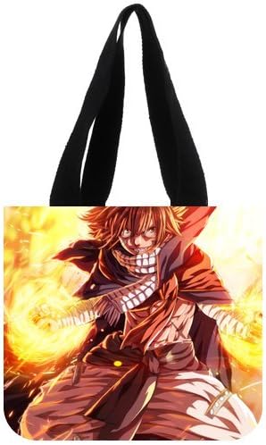 JIUDUIDODO New Custom Cotton Canvas Fairy Tail Tote Bag Shoulder Bags (2 Sides)