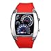 Yesurprise Fashion Silicone Rubber Band Blue Binary DOT Unisex LED Wrist Watch Red