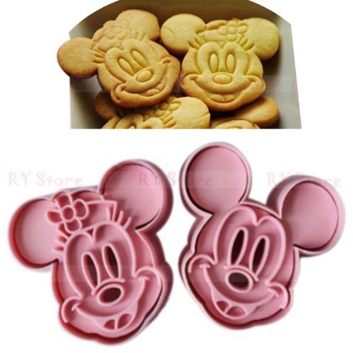 1 Set Cute Mickey Mouse Design Baking Cookie Fondant Cake SugarCraft Biscuit Chocolate Clays DIY Modelling Paste Decorating Plunger Cutter Pull Press Mold Tools Tool
