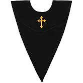 Erligo Unisex Adult Classic V Shape Choir Stole | V Stole Solid Satin with Embroidery Cross Reversible for Adults Church , Clergy Choir Stole, 8 Colors