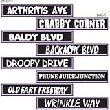 Beistle S54313AZ3 Over The Over The Hill Street Sign Cutouts 4" x 24" (Black/White/Purple), Pack of 12