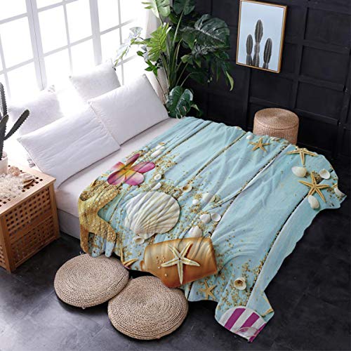 SODIKA Flannel Fleece Light Weight Luxurious Super Soft Cozy Fuzzy Throw Blanket for Couch Chair All Seasons,Beach Theme…