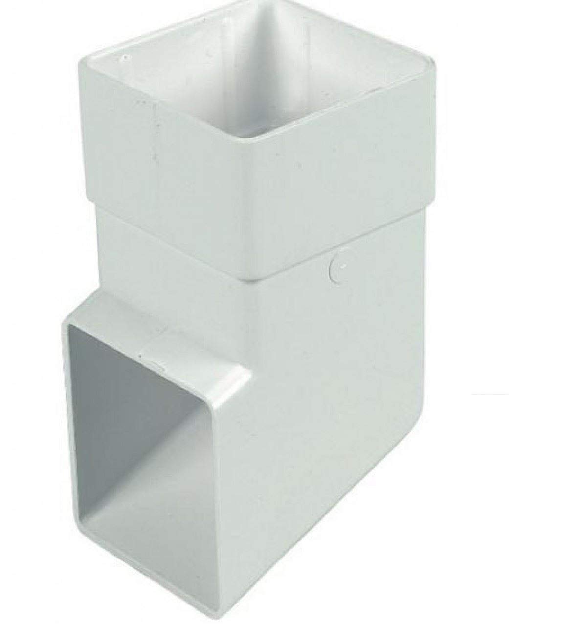 FLOPLAST 65mm Square Downipe Shoe - White - Pack of 2