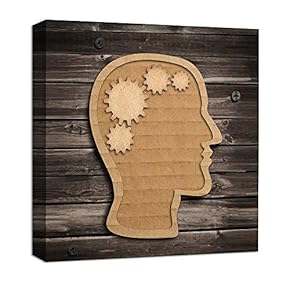 Abstract Gear Brain Painting Artwork for Home Framed