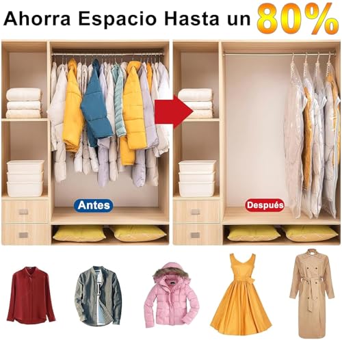 12 Pack Bolsas de Almacenamiento al Vacío Grande - Con Eléctrica Bomba, Bolsas al Vacio Ropa Reutilizables, Bolsas al Vacío Ropa de Colgantes para Colgar, Vacuum Storage Bags, Bolsa de Almacenamiento