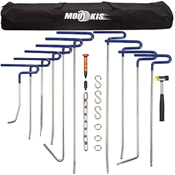 Mookis Dent Removal Rods Set Paintless Dent Repair Tools for Car Dent Remover Puller Hail Damage Repair Kit (B2-B11)